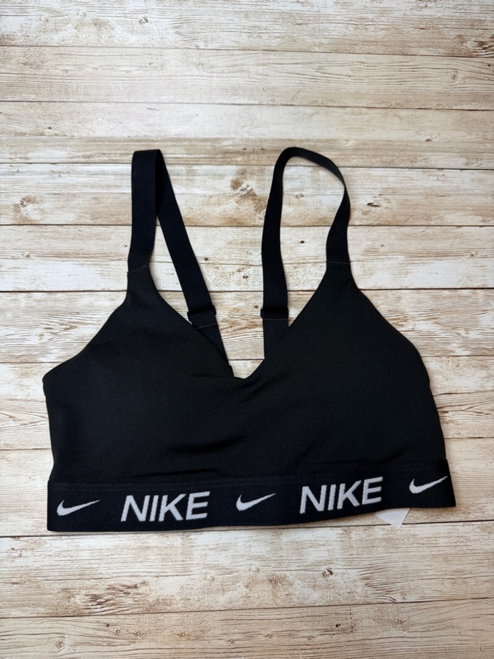 Nike Black Sports Bra Medium Support with Logo Elastic Band